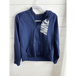 Nike Boy's Hoodie Jacket Size XL 16 Navy Blue Zip‎ Front 0333